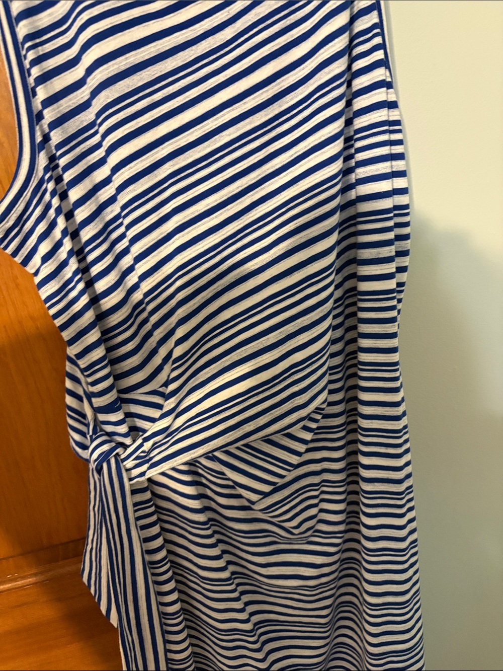 Talbots Blue & White Striped Side-Knot Midi Dress XL great condition. Sleeveless - Picture 4 of 11
